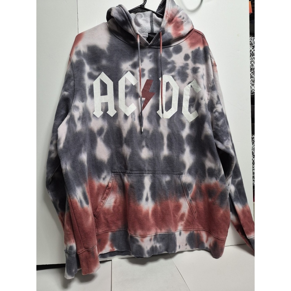 AC DC HOODIE TIE DYED PATTERN Size 2X UNISEX 100% COTTON